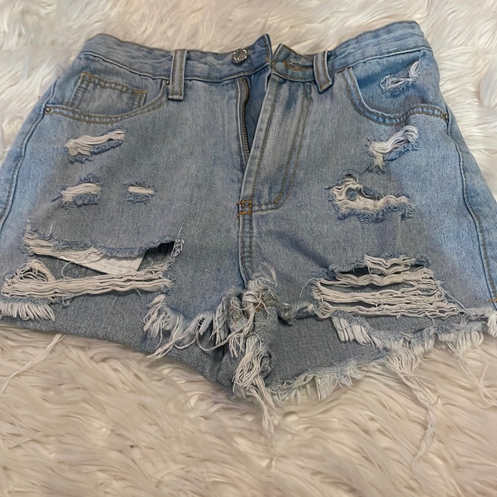 Shein blue jean shorts